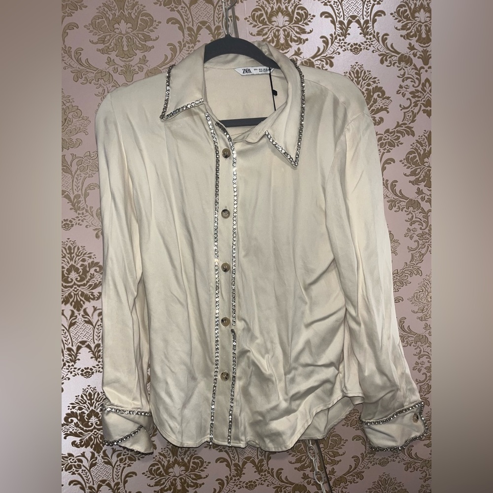 Zara Crystal lined Button up